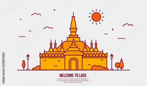 Thatluang stupa travelling attraction of Laos