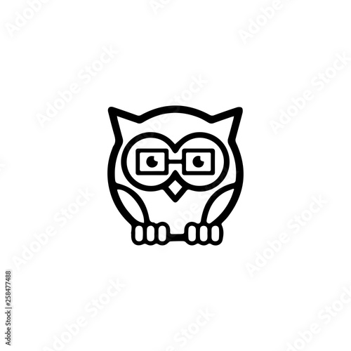 Owl bird icon. Education sign. Animal petshop symbol