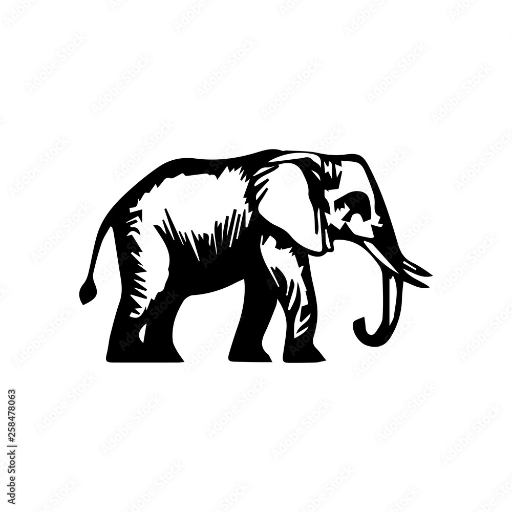 Obraz premium Elephant animal icon. Endangered Mammoth sign