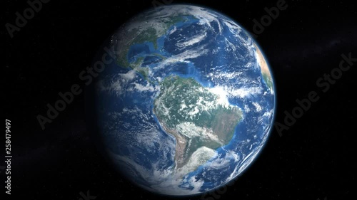 Slowly rotating earth 360, with alpha, seamless looping. Last frame is the matte.