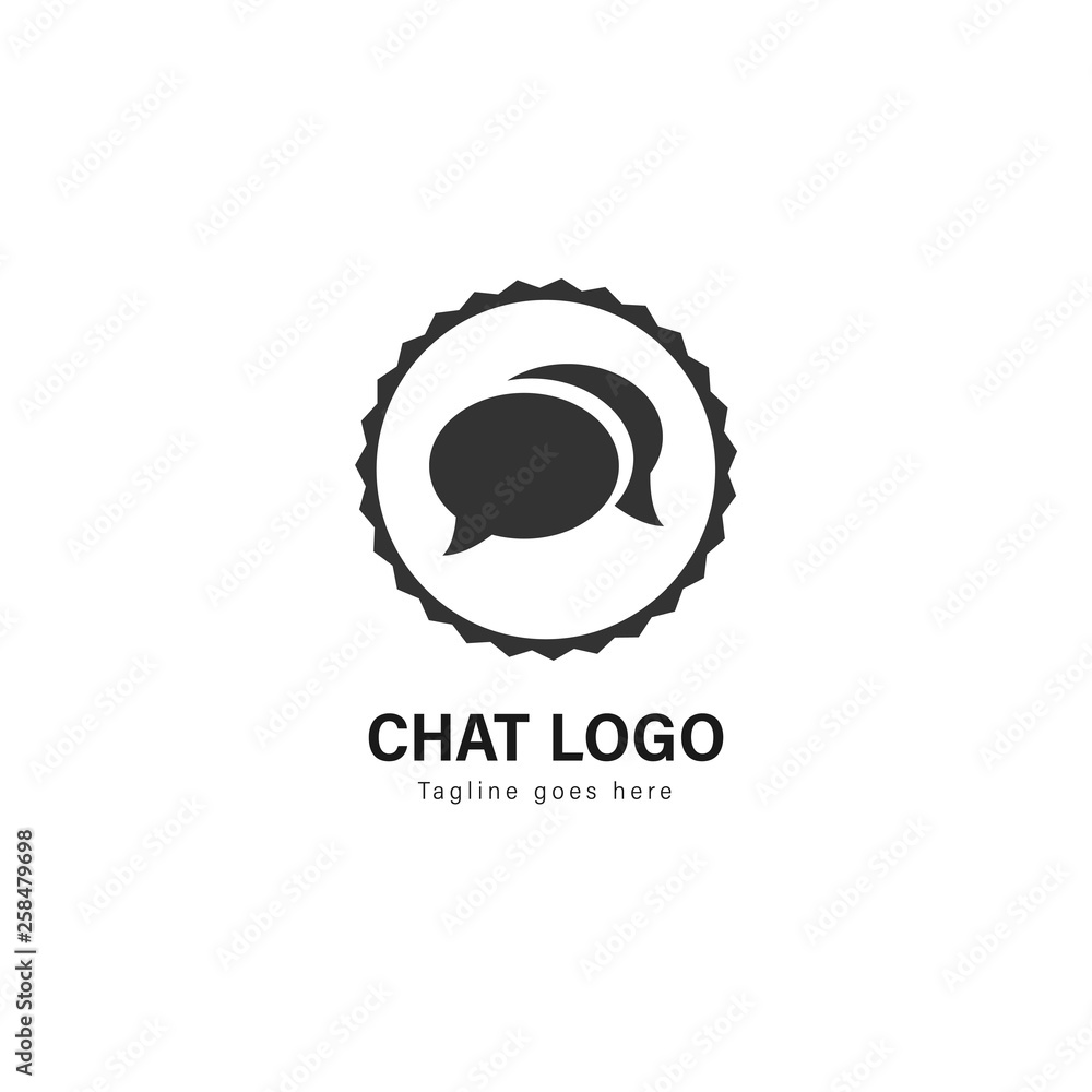 Fototapeta premium Chat logo template design. Chat logo with modern frame vector design