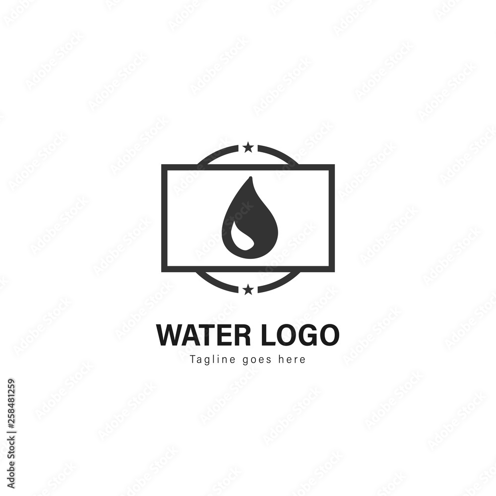 Fototapeta premium Water logo template design. Water logo with modern frame vector design