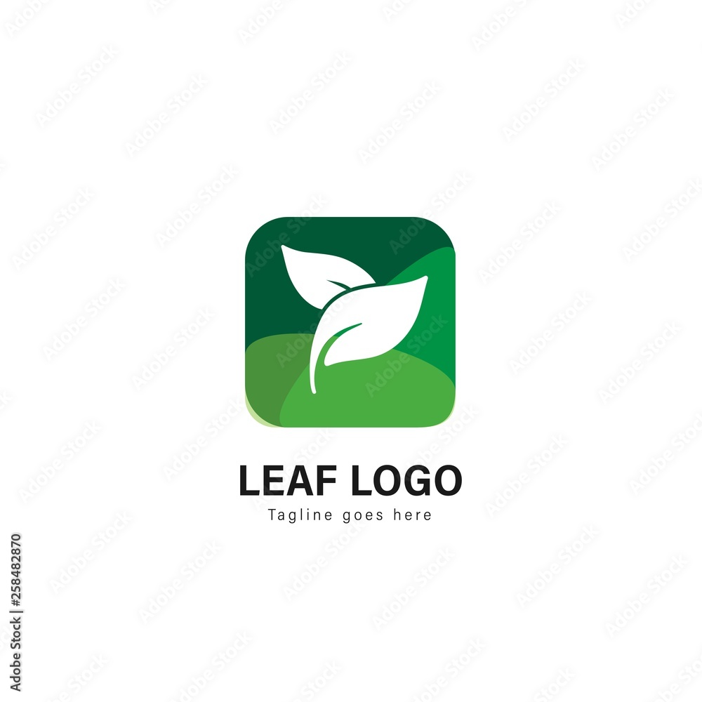 Leaf logo template design. Leaf logo with modern frame vector design Leaf logo template design. Leaf logo with modern frame vector design
