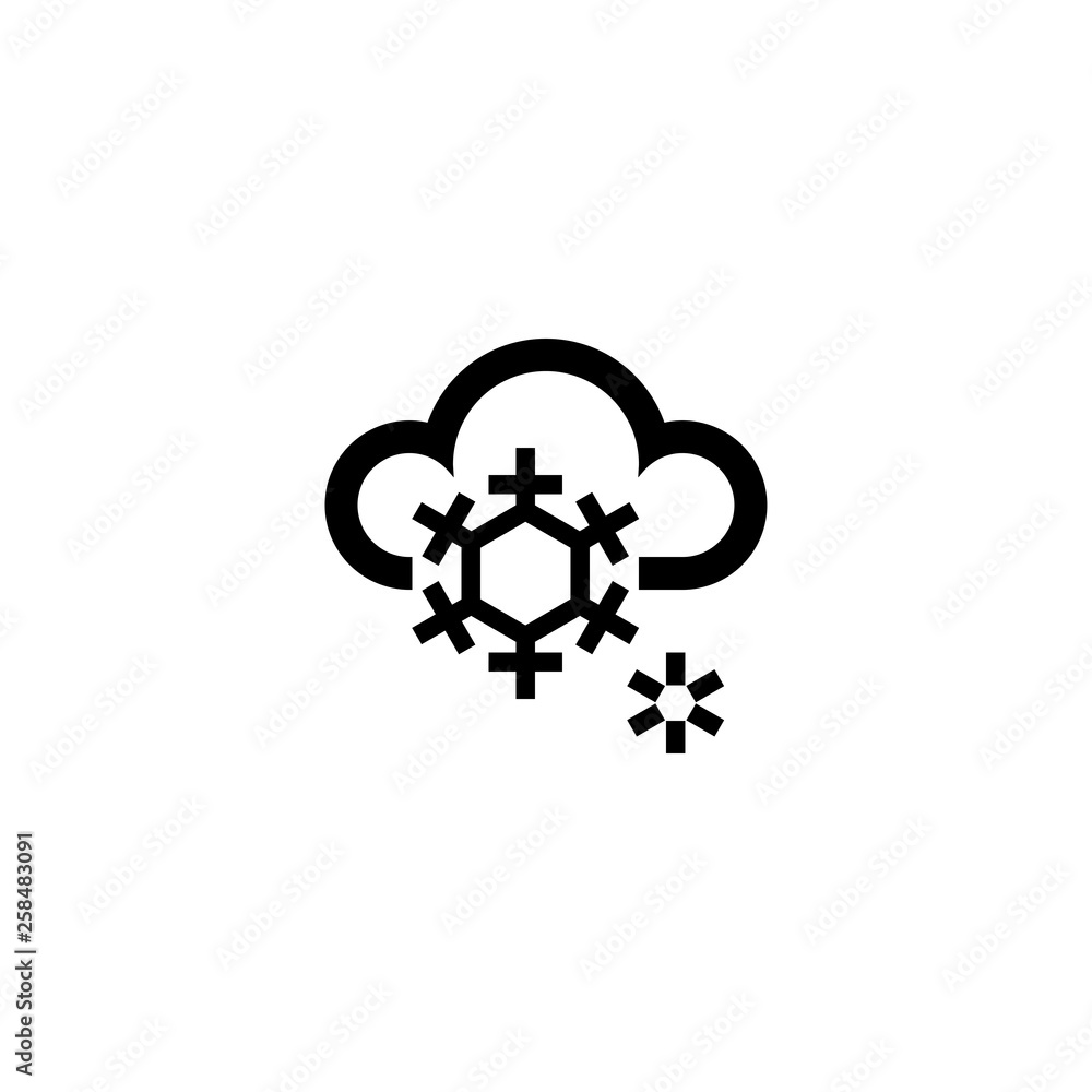 Obraz premium Cloud and snow icon. Weather sign