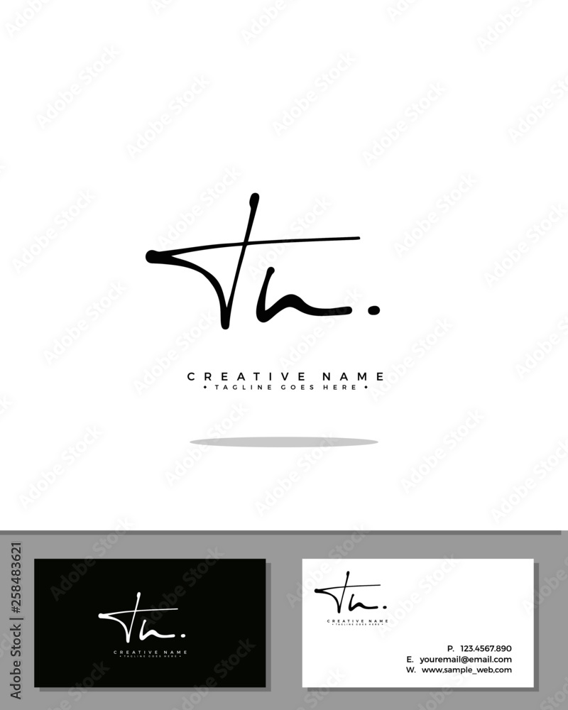 T N TN initial handwriting logo template vector.  signature logo concept