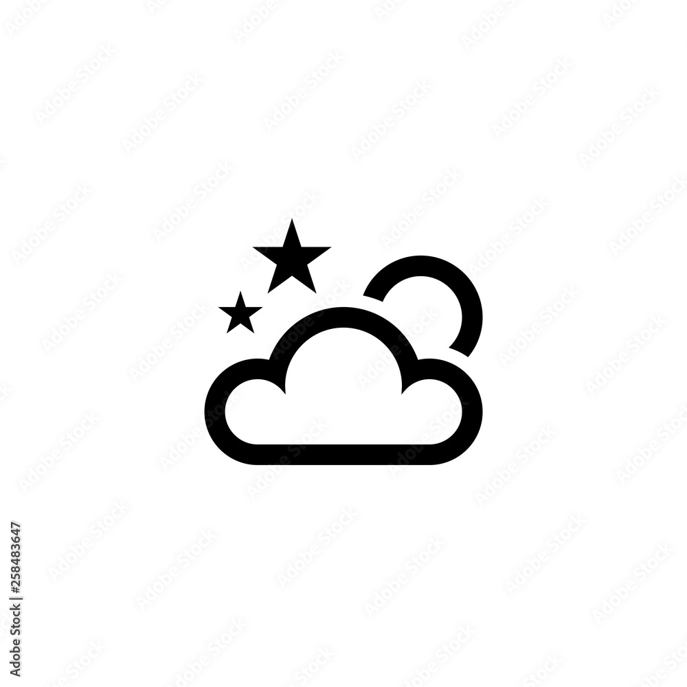 Cloud and sun icon. Weather sign Cloud and sun icon. Weather sign