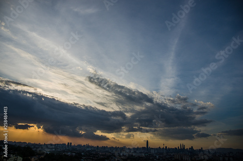 Canvas Print Sunset view of kuala lumpur city from bukit ampang, kuala lumpur, Malaysia