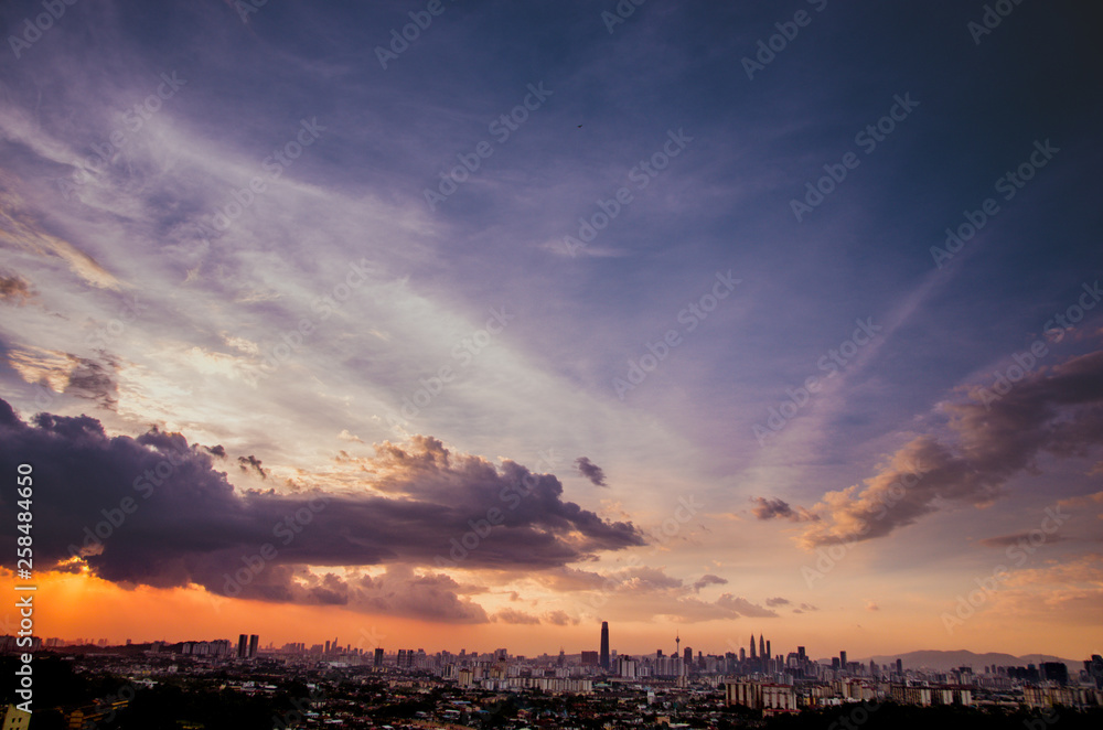 Sunset view of kuala lumpur city from bukit ampang, kuala lumpur, Malaysia. Taken from Ampang Lookout Point. Sunset view of kuala lumpur city from bukit ampang, kuala lumpur, Malaysia. Taken from Ampang Lookout Point.