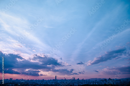 Photography Sunset view of kuala lumpur city from bukit ampang, kuala lumpur, Malaysia