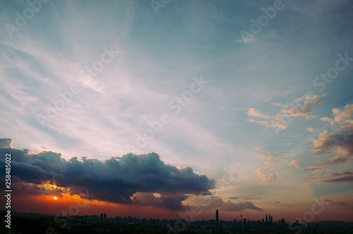 Photography Sunset view of kuala lumpur city from bukit ampang, kuala lumpur, Malaysia