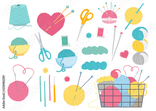 Vector set for sewing, knitting and needlework