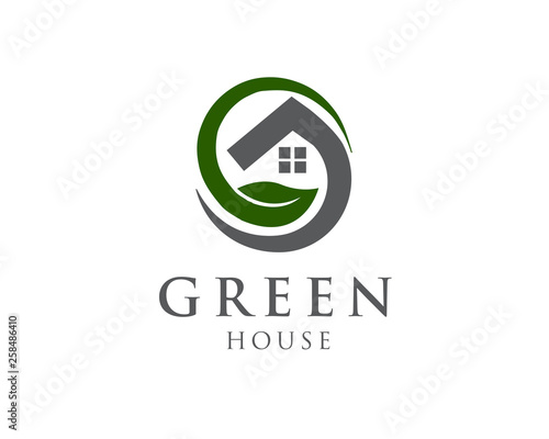 Natural home O letter initial logo design inspiration