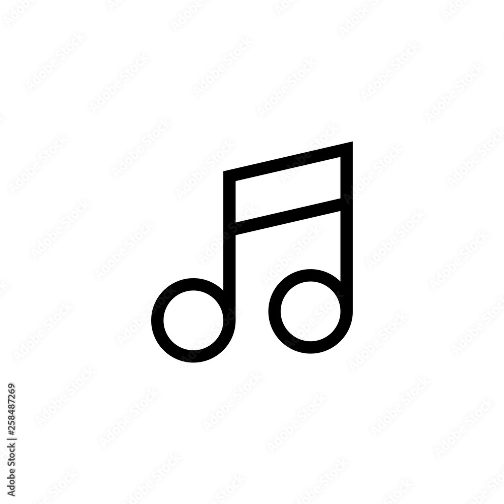 Music note icon. Bass sound sign. Music festival symbol Music note icon. Bass sound sign. Music festival symbol