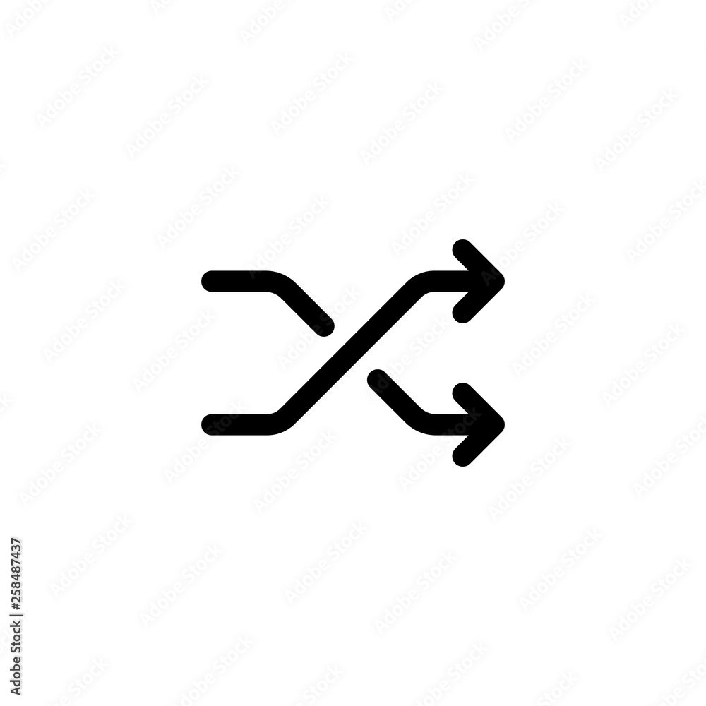 Shuffle icon. Audio music sign. Sound arrow sign Shuffle icon. Audio music sign. Sound arrow sign