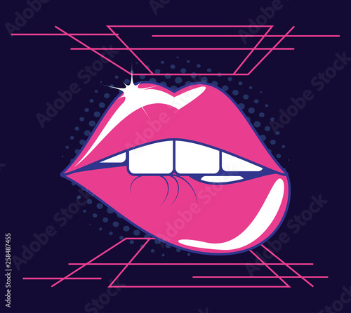 lips pop retro style