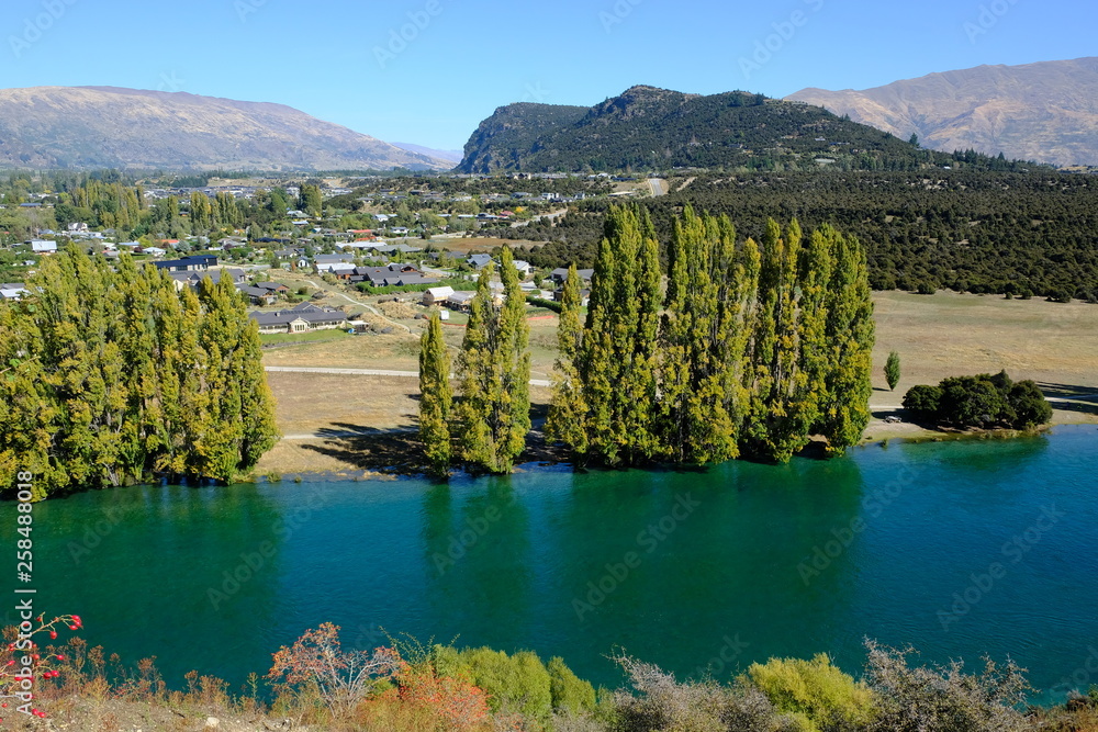 Fototapeta premium Clutha River near Wanaka, Central Otago, New Zealand