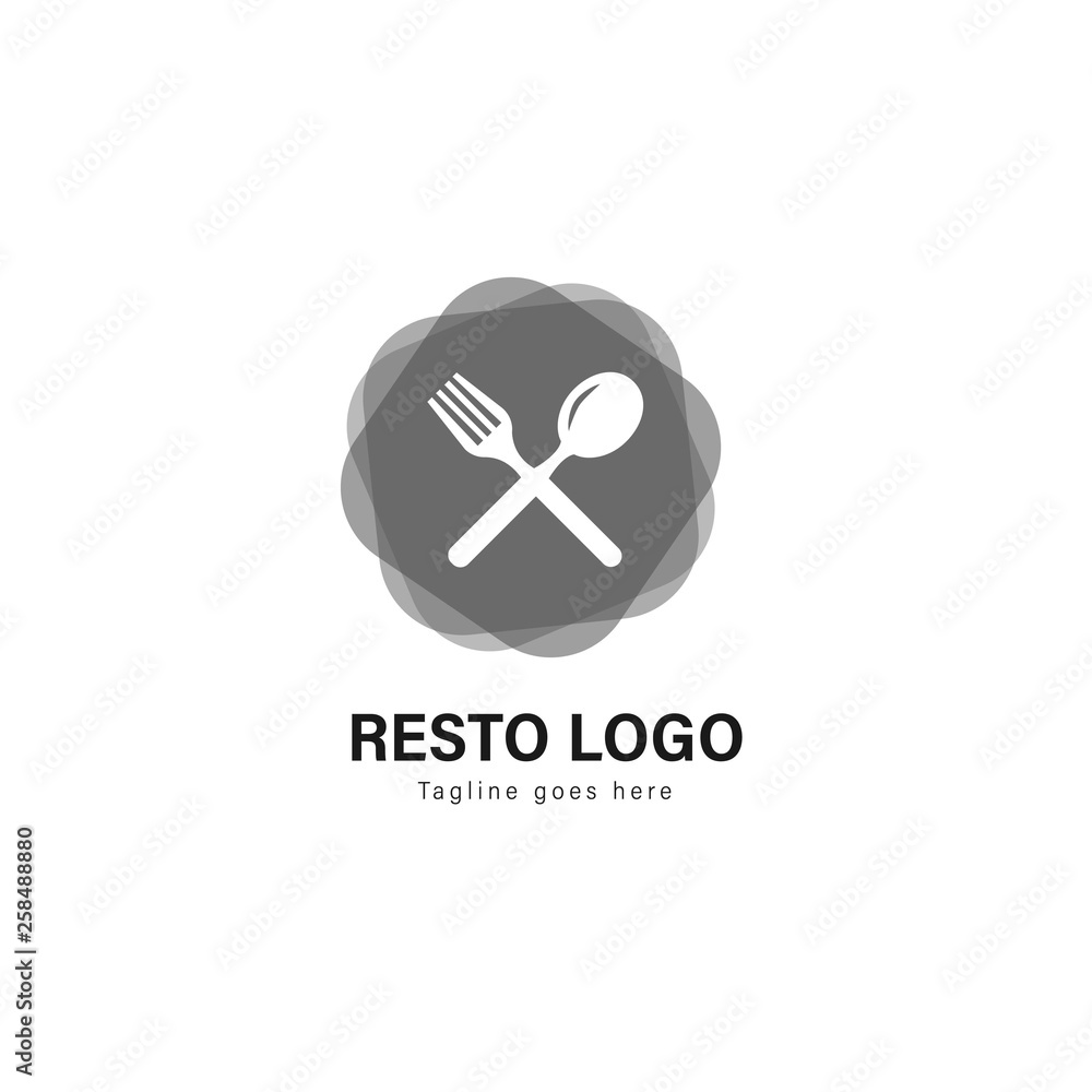 Restaurant logo template design. Restaurant logo with modern frame vector design Restaurant logo template design. Restaurant logo with modern frame vector design