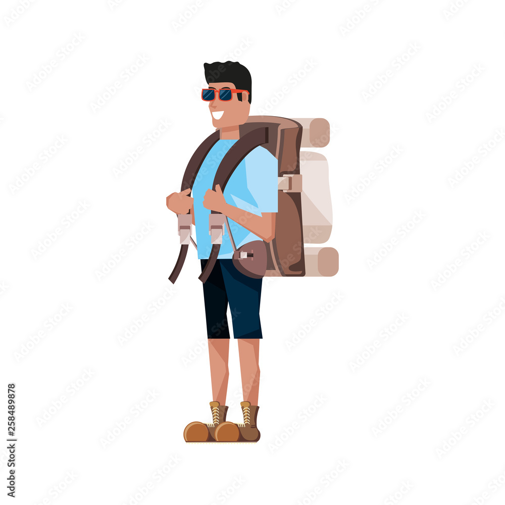 traveler man with travel bag avatar character traveler man with travel bag avatar character