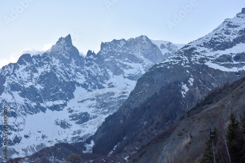 Alpine mountains. Mont Blanc Pass