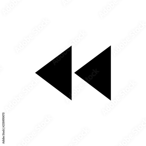 Music player backward icon. Control sign