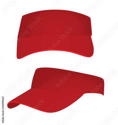 Red visor cap. vector illustration photo