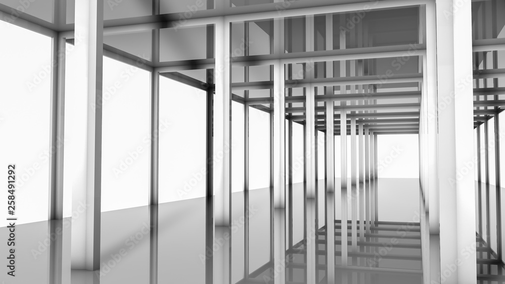 Naklejka premium abstract geometric floors and shapes. Three-dimensional illustration. 3d render