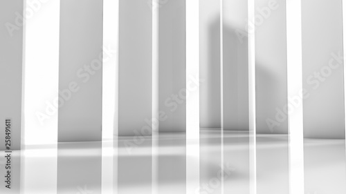 white rectangular three-dimensional columns. abstract illustration. 3d render © toomler