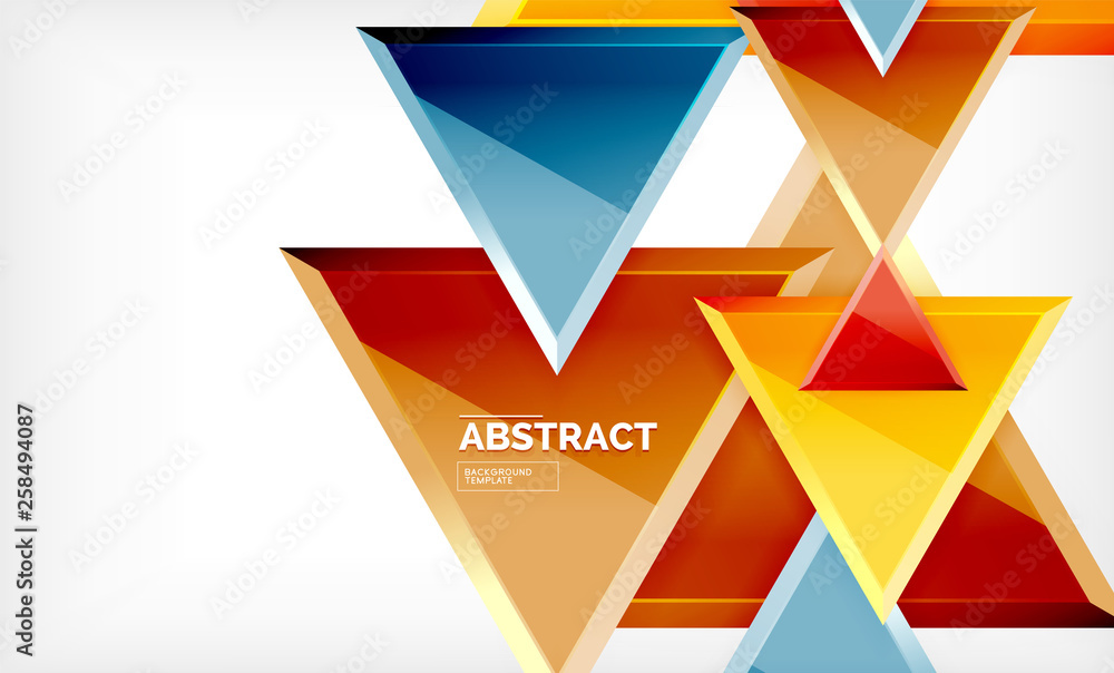 Flying triangles compostion geometric background Flying triangles compostion geometric background