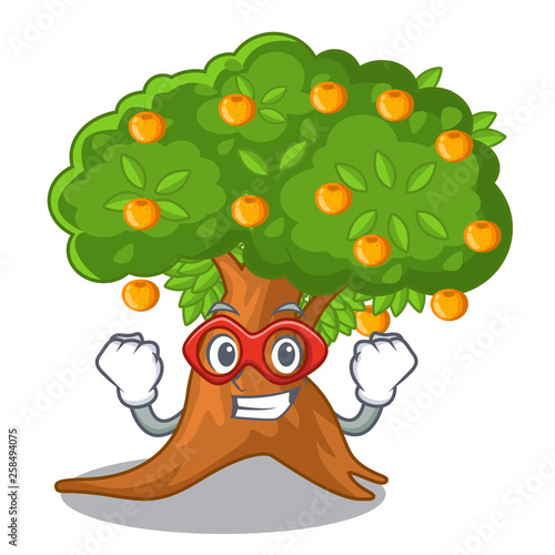 Super hero orange tree in the character shape