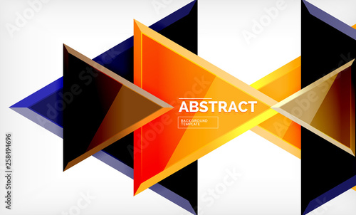 Free Download Flying triangles compostion geometric background - GFXLoad