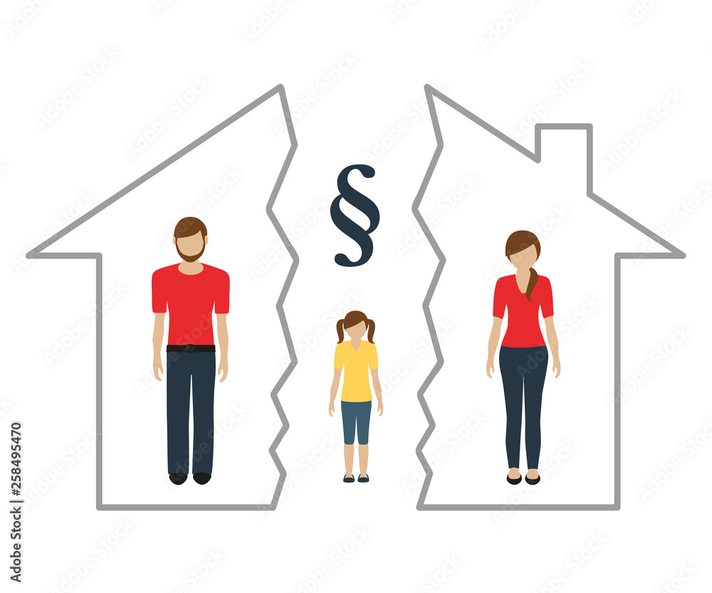 divorce and separation of property family with a child vector illustration EPS10 divorce and separation of property family with a child vector illustration EPS10