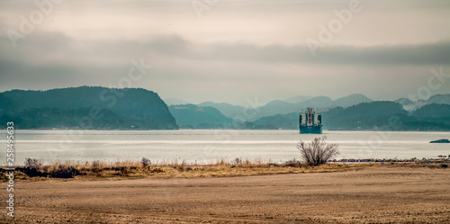 Sea boat landscape 