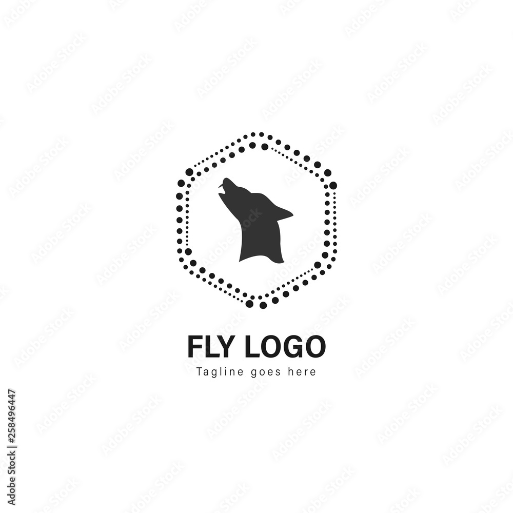 Wolf logo template design. Wolf logo with modern frame vector design Wolf logo template design. Wolf logo with modern frame vector design
