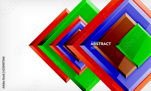 Geometric abstract background, modern square design