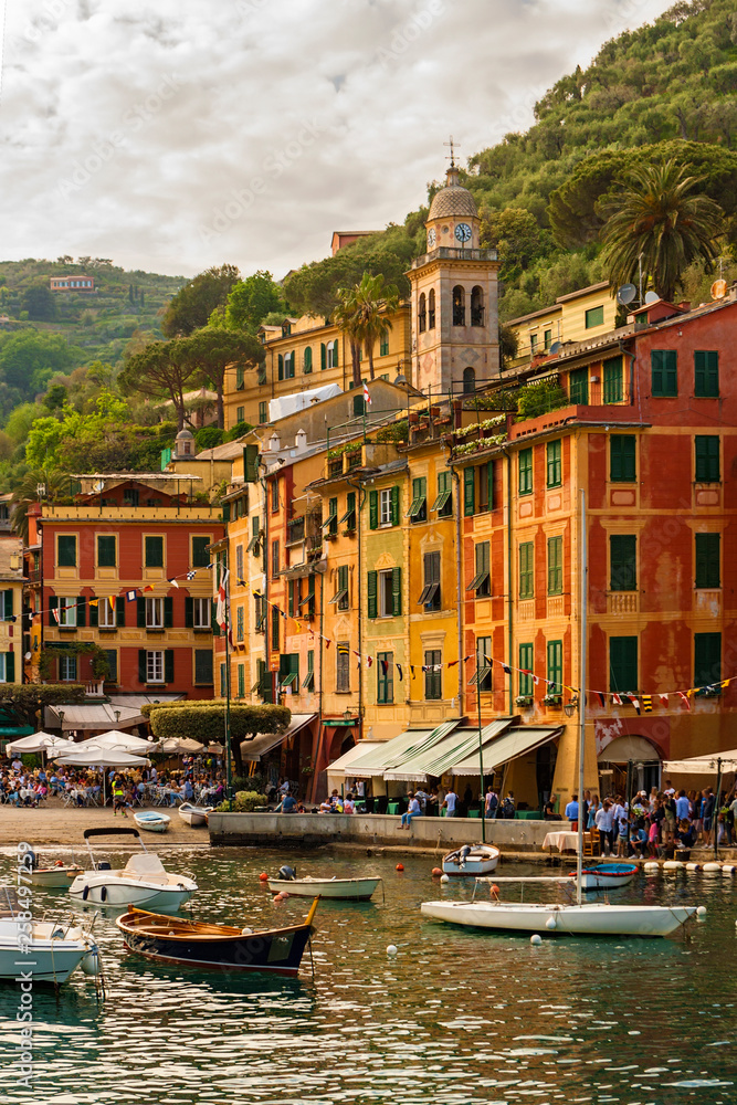 Portofino's view on the Ligurian sea in Italy