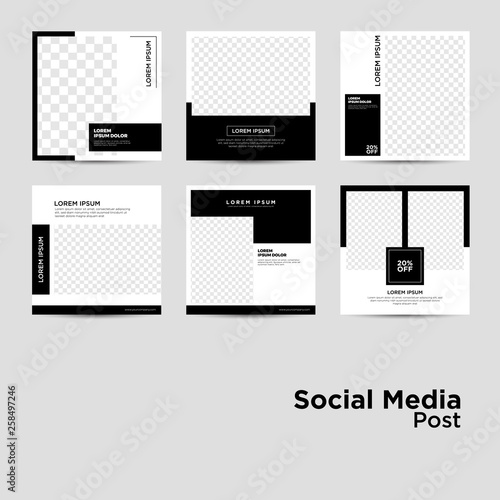 Modern promotion square web banner for social media mobile apps. Elegant sale and discount promo backgrounds fo digital marketing