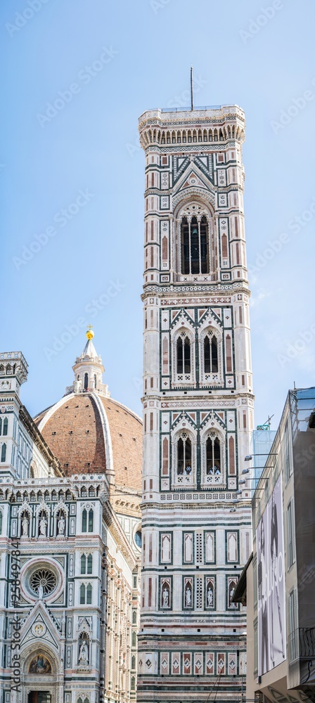 Cathedral of Saint Mary of the Flower (Duomo di Firenze) and Giotto's Campanile in Florence , Italy 