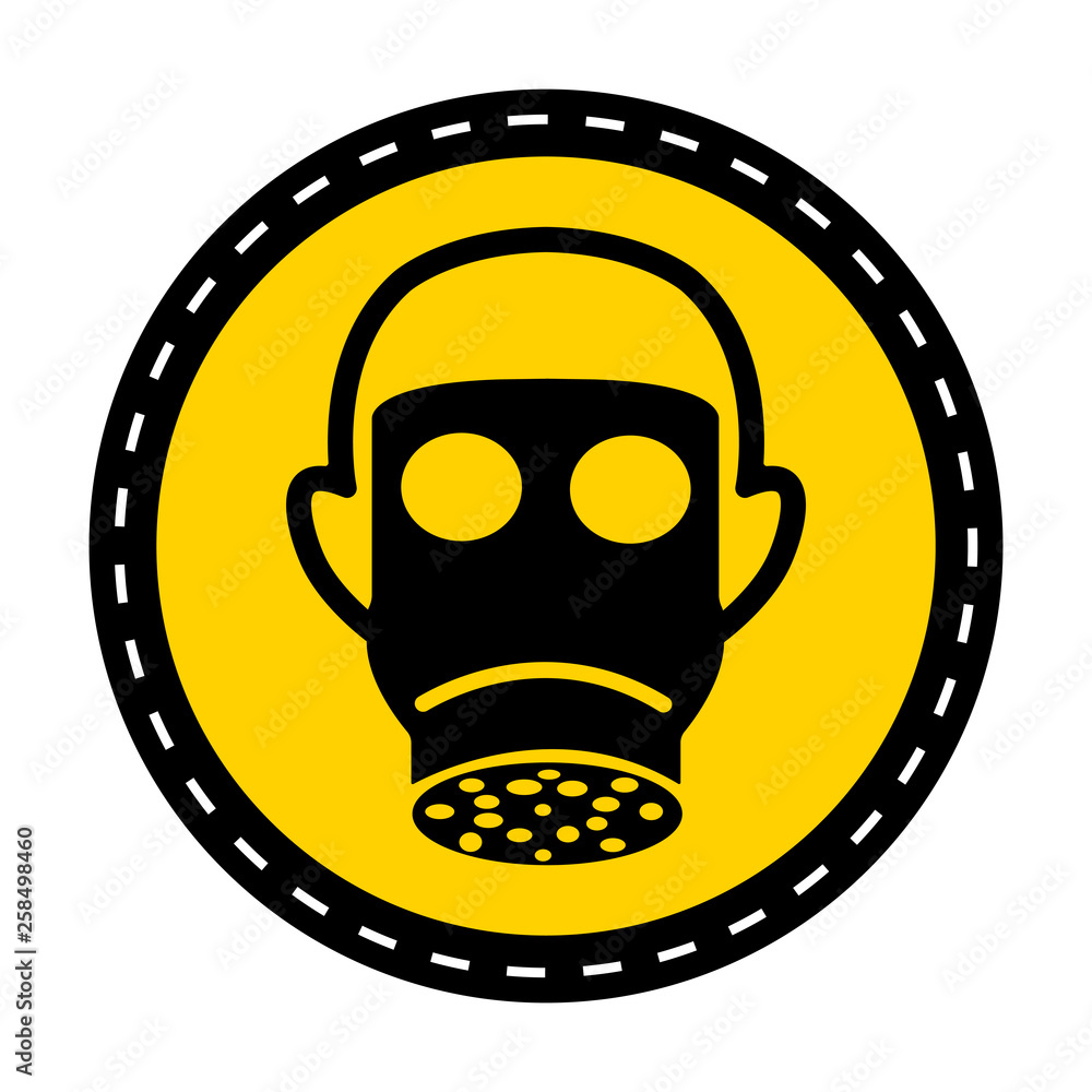 Symbol Wear Full Face Sign on white background Symbol Wear Full Face Sign on white background