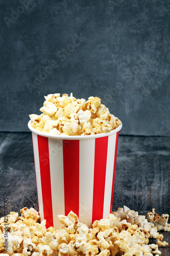 Cinema concept with popcorn. sweet and salty popcorn