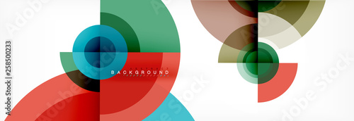 Round circles and triangles abstract background