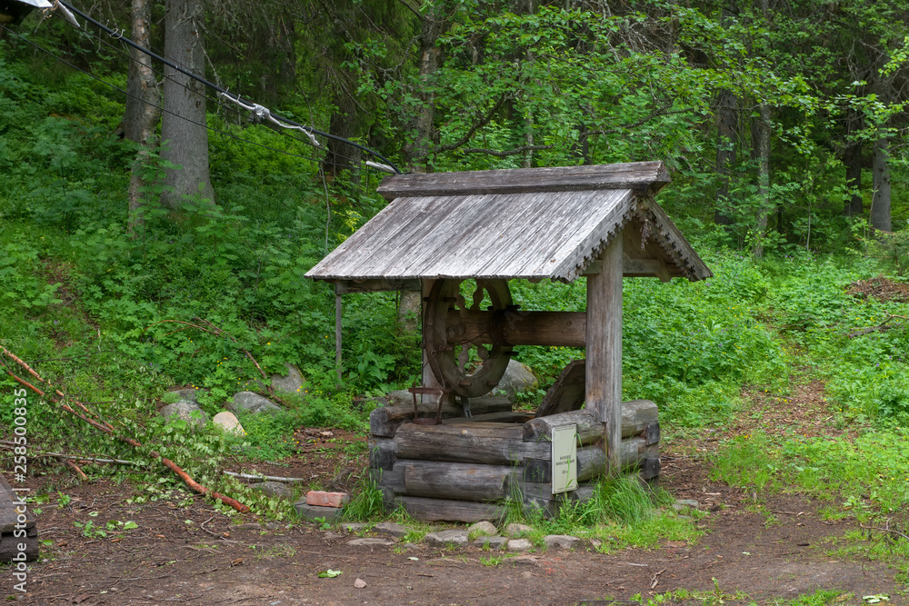 SOLOVKI, REPUBLIC OF KARELIA, RUSSIA - JUNE 27, 2018:Monastic well on the slope of Mount Sekirnaya. The Solovetsky Monastery. Solovki Islands, Arkhangelsk region, White Sea SOLOVKI, REPUBLIC OF KARELIA, RUSSIA - JUNE 27, 2018:Monastic well on the slope of Mount Sekirnaya. The Solovetsky Monastery. Solovki Islands, Arkhangelsk region, White Sea