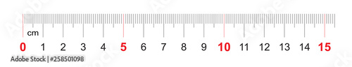 Grid for a ruler of 150 millimeters, 15 centimeters. Calibration grid. Value division 1 mm. Precise length measurement device.