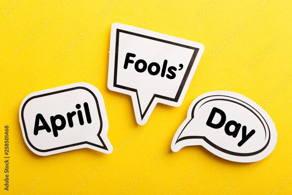 April Speech Bubble Isolated On Yellow