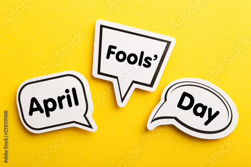 April Speech Bubble Isolated On Yellow