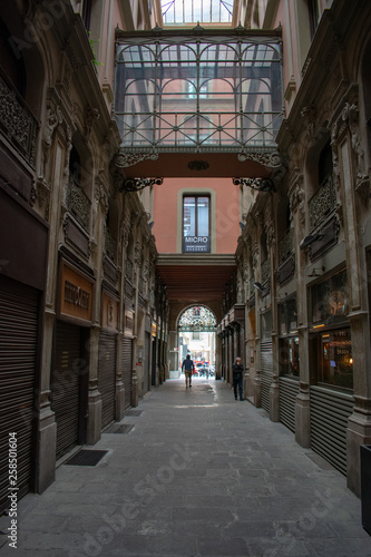 street in old town Barcelona Gothic Quarter  © Mason