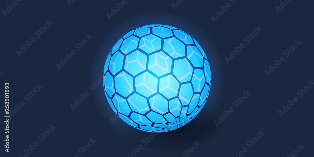 Abstract Globe Design - Wide Layout, Vector Design Template with Copy Space Abstract Globe Design - Wide Layout, Vector Design Template with Copy Space