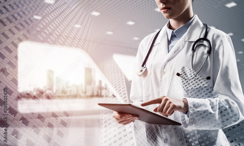 Successful doctor and modern technologies. Successful doctor and modern technologies.