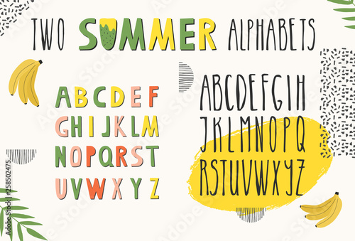 Set of two alphabets for summer design