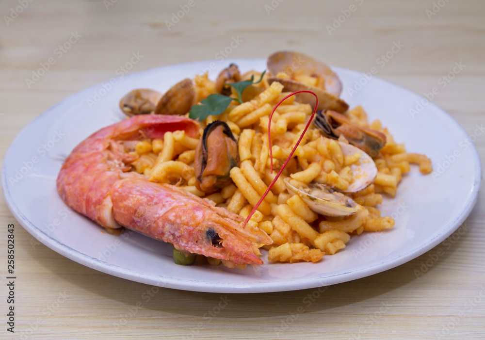 fideua dish with seafood fideua dish with seafood