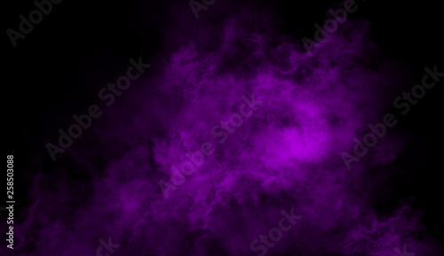 Purple fog and mist effect on background. Smoke texture